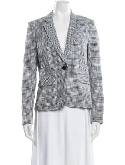 Pre-owned Veronica Beard Plaid Print Blazer In Black