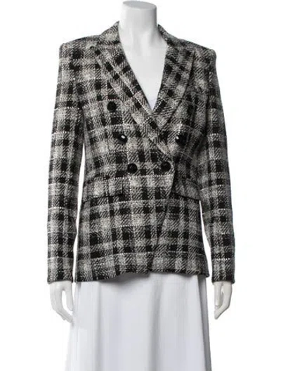 Pre-owned Veronica Beard Plaid Print Blazer In Black