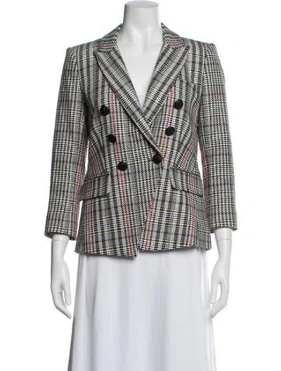 Pre-owned Veronica Beard Plaid Print Blazer In Black