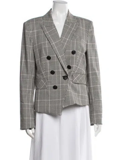 Pre-owned Veronica Beard Plaid Print Blazer In Black