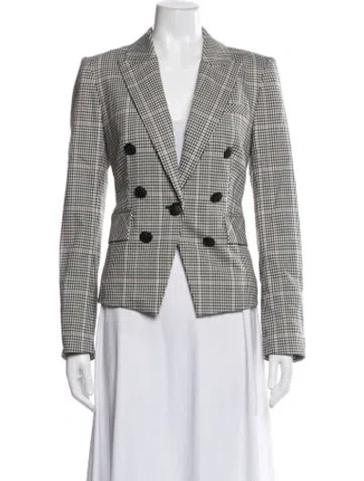 Pre-owned Veronica Beard Plaid Print Blazer In Black
