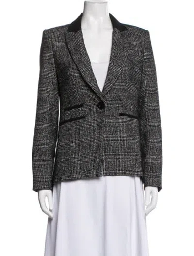 Pre-owned Veronica Beard Plaid Print Blazer In Black