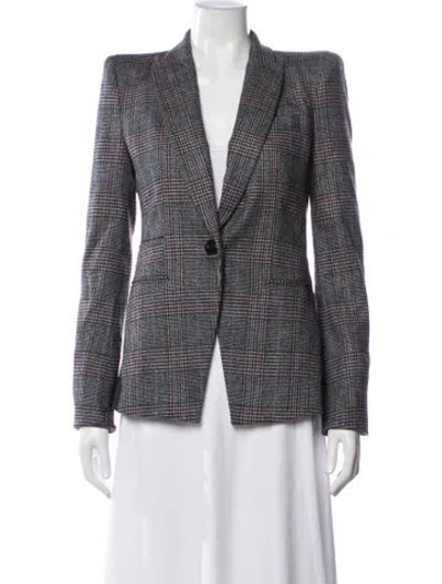 Pre-owned Veronica Beard Plaid Print Blazer In Black