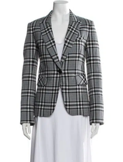 Pre-owned Veronica Beard Plaid Print Blazer In Black