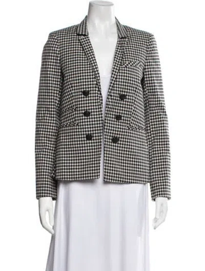 Pre-owned Veronica Beard Plaid Print Blazer In Black