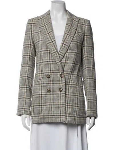 Pre-owned Veronica Beard Plaid Print Blazer In Black