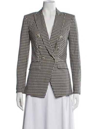 Pre-owned Veronica Beard Plaid Print Blazer In Black