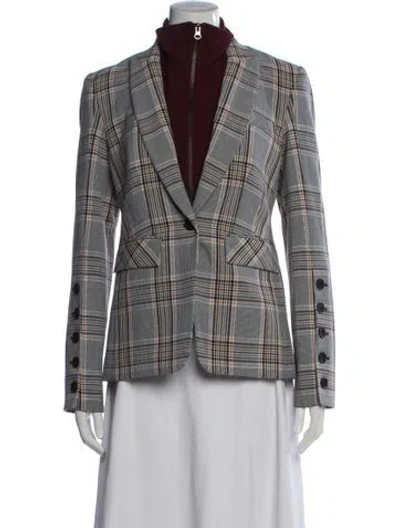 Pre-owned Veronica Beard Plaid Print Blazer In Black