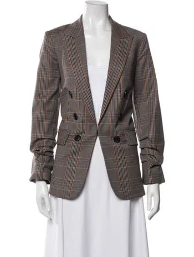 Pre-owned Veronica Beard Plaid Print Blazer In Black/blue/brown