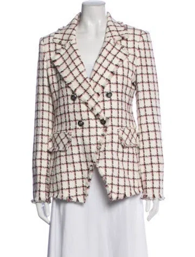 Pre-owned Veronica Beard Plaid Print Blazer In Black/neutrals/red