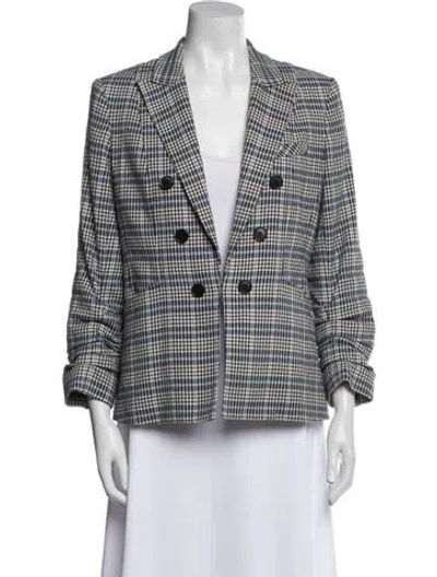 Pre-owned Veronica Beard Plaid Print Blazer In Blue