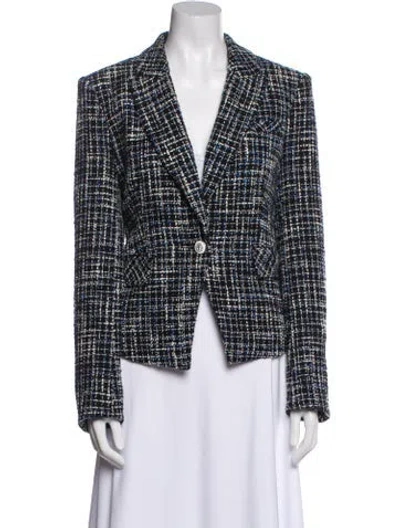 Pre-owned Veronica Beard Plaid Print Blazer In Blue
