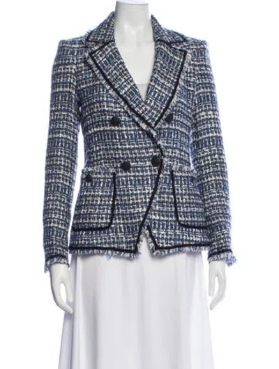 Pre-owned Veronica Beard Plaid Print Blazer In Blue