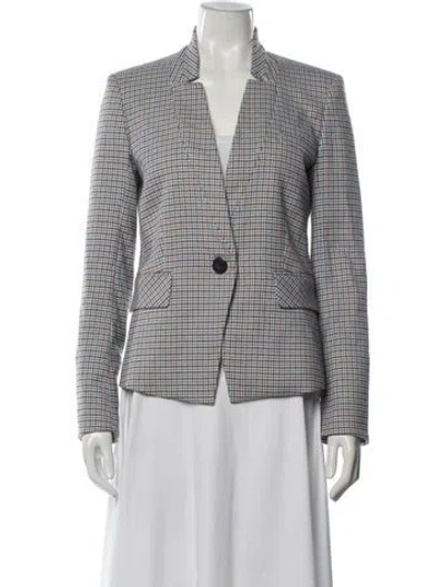 Pre-owned Veronica Beard Plaid Print Blazer In Blue