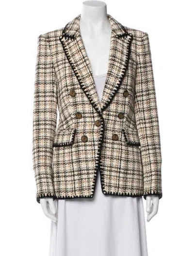 Pre-owned Veronica Beard Plaid Print Blazer In Brown