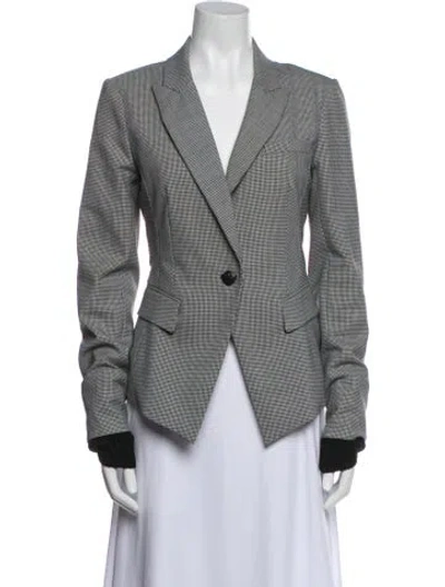 Pre-owned Veronica Beard Plaid Print Blazer In Gray