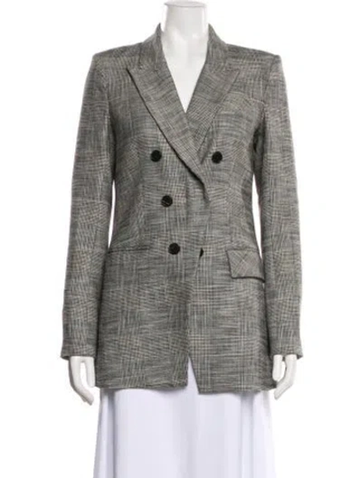 Pre-owned Veronica Beard Plaid Print Blazer In Gray