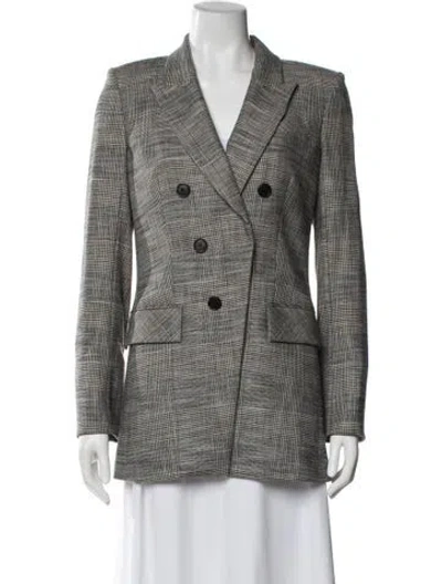 Pre-owned Veronica Beard Plaid Print Blazer In Gray