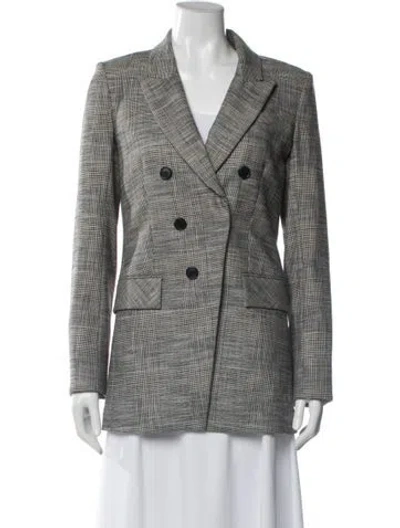 Pre-owned Veronica Beard Plaid Print Blazer In Gray