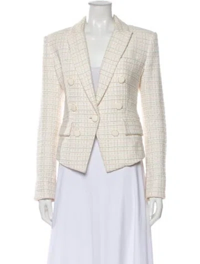 Pre-owned Veronica Beard Plaid Print Blazer In Gray