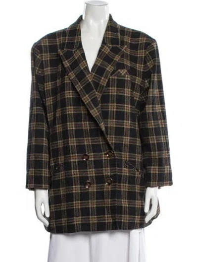 Pre-owned Veronica Beard Plaid Print Blazer In Gray