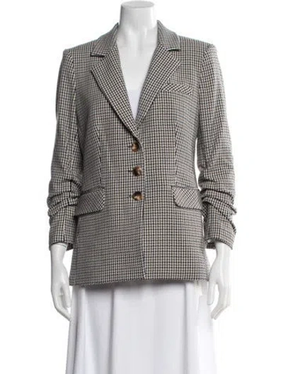Pre-owned Veronica Beard Plaid Print Blazer In Gray