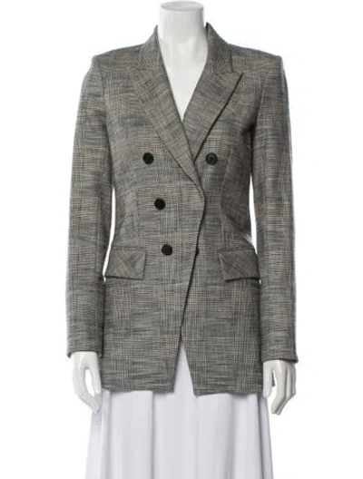Pre-owned Veronica Beard Plaid Print Blazer In Green