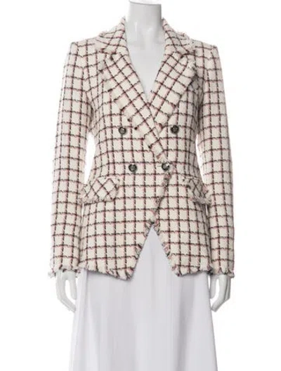 Pre-owned Veronica Beard Plaid Print Blazer In Green