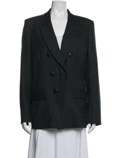 Pre-owned Veronica Beard Plaid Print Blazer In Green