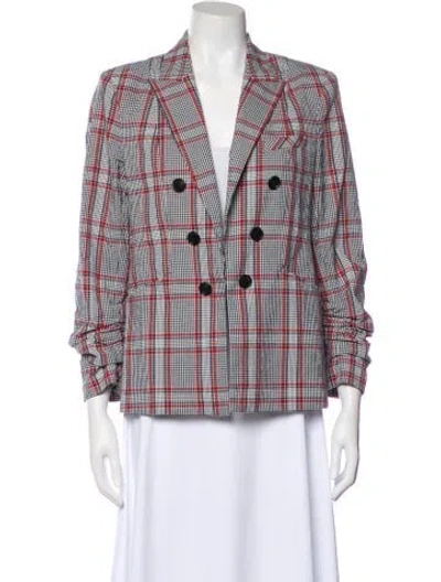 Pre-owned Veronica Beard Plaid Print Blazer In Multi