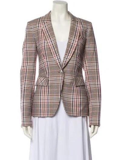 Pre-owned Veronica Beard Plaid Print Blazer In Multi