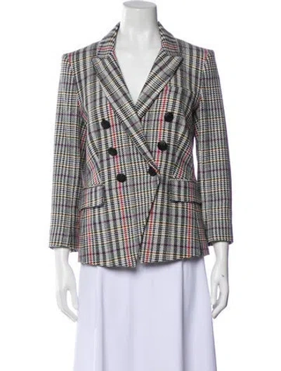 Pre-owned Veronica Beard Plaid Print Blazer In Multi