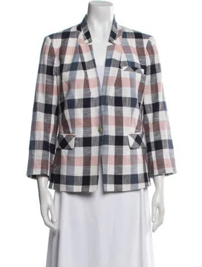 Pre-owned Veronica Beard Plaid Print Blazer In Multi