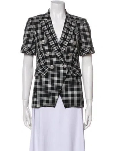 Pre-owned Veronica Beard Plaid Print Blazer In Multi