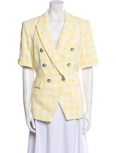 Pre-owned Veronica Beard Plaid Print Blazer In Multi