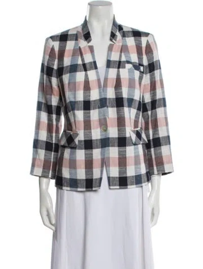 Pre-owned Veronica Beard Plaid Print Blazer In Multi