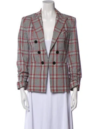 Pre-owned Veronica Beard Plaid Print Blazer In Multi