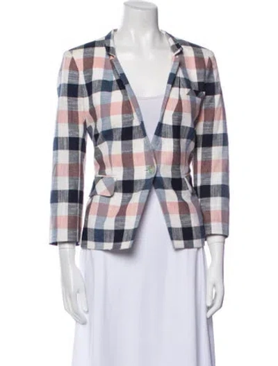 Pre-owned Veronica Beard Plaid Print Blazer In Multi