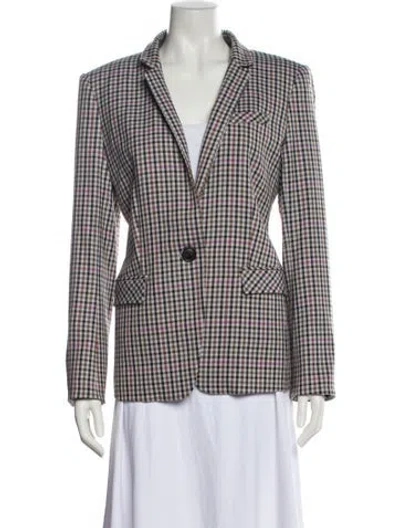 Pre-owned Veronica Beard Plaid Print Blazer In Multi