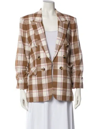 Pre-owned Veronica Beard Plaid Print Blazer In Multi