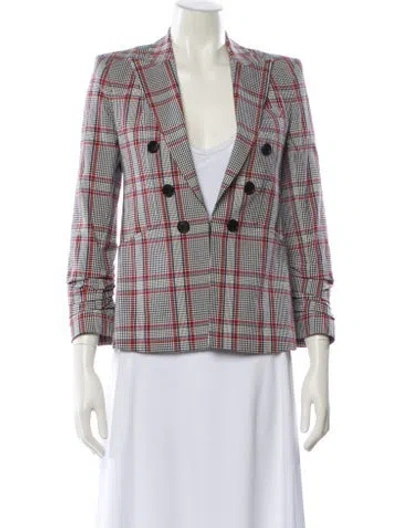 Pre-owned Veronica Beard Plaid Print Blazer In Multi