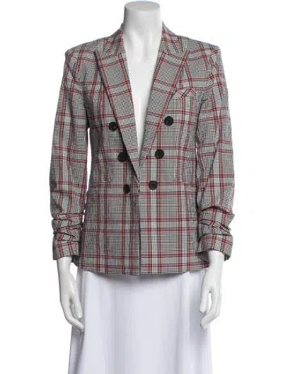 Pre-owned Veronica Beard Plaid Print Blazer In Multi