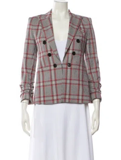 Pre-owned Veronica Beard Plaid Print Blazer In Multi