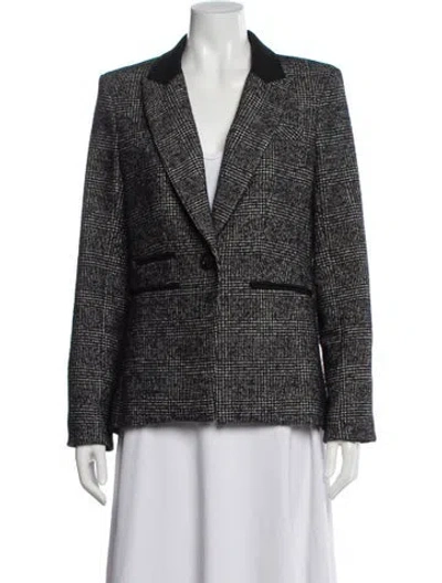 Pre-owned Veronica Beard Plaid Print Blazer In Multi