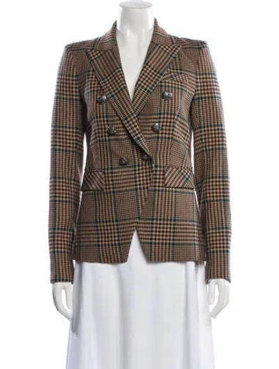 Pre-owned Veronica Beard Plaid Print Blazer In Multi