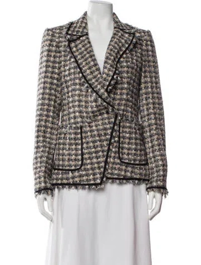 Pre-owned Veronica Beard Plaid Print Blazer In Multi