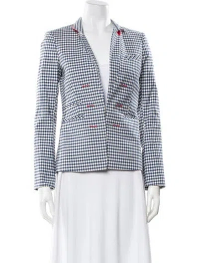 Pre-owned Veronica Beard Plaid Print Blazer In Multi