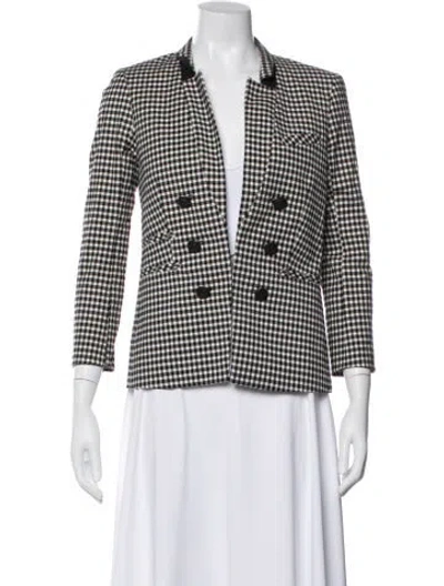 Pre-owned Veronica Beard Plaid Print Blazer In Multi