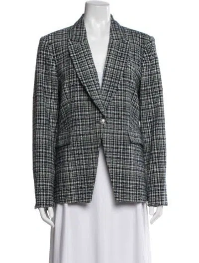Pre-owned Veronica Beard Plaid Print Blazer In Multi