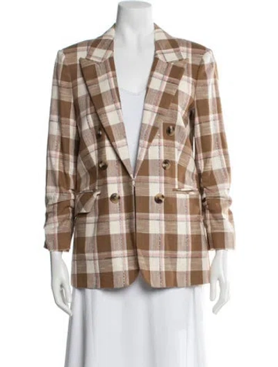 Pre-owned Veronica Beard Plaid Print Blazer In Multi